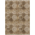 10 X 14 Taupe Floral Medallion Washable Non Skid Indoor Outdoor Area Rug