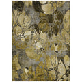 5 X 8 Green and Brown Floral Washable Non Skid Indoor Outdoor Area Rug