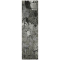 8 Runner Gray Floral Washable Non Skid Indoor Outdoor Runner Rug