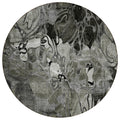 8 Round Gray Round Floral Washable Non Skid Indoor Outdoor Area Rug