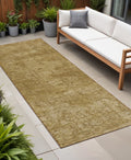 8 Runner Tan Abstract Washable Non Skid Indoor Outdoor Runner Rug