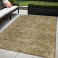 5 X 8 Tan Abstract Washable Non Skid Indoor Outdoor Area Rug