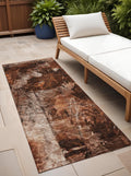 8 Runner Orange Floral Washable Non Skid Indoor Outdoor Runner Rug