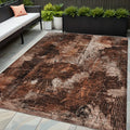 5 X 8 Orange Floral Washable Non Skid Indoor Outdoor Area Rug