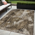 5 X 8 Taupe Floral Washable Non Skid Indoor Outdoor Area Rug
