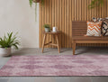 8 Runner Blush Geometric Washable Non Skid Indoor Outdoor Runner Rug