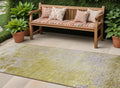 8 Runner Gold Beige and Purple Abstract Washable Non Skid Indoor Outdoor Runner Rug