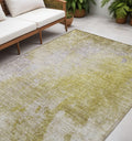 5 X 8 Gold Beige and Purple Abstract Washable Non Skid Indoor Outdoor Area Rug