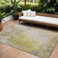 10 X 14 Gold Beige and Purple Abstract Washable Non Skid Indoor Outdoor Area Rug