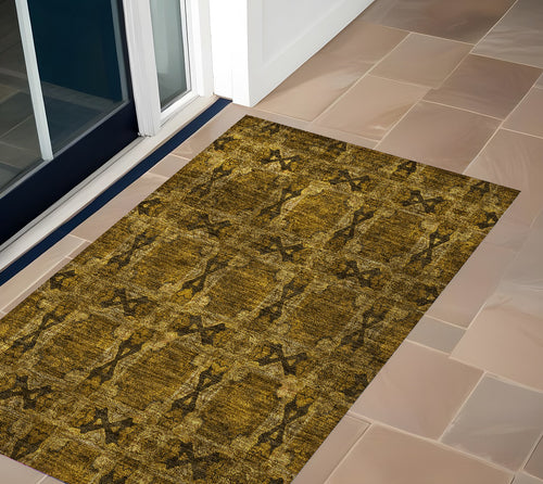 2 X 3 Chocolate Floral Medallion Washable Non Skid Indoor Outdoor Area Rug