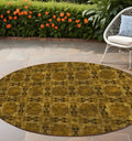8 Round Chocolate Round Floral Medallion Washable Non Skid Indoor Outdoor Area Rug