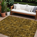 9 X 12 Chocolate Floral Medallion Washable Non Skid Indoor Outdoor Area Rug