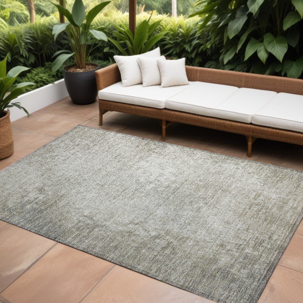 10 X 14 Beige Washable Non Skid Indoor Outdoor Area Rug