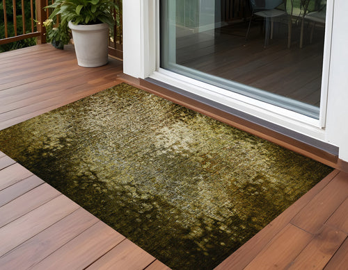 2 X 3 Brown Washable Non Skid Indoor Outdoor Area Rug