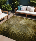 9 X 12 Brown Washable Non Skid Indoor Outdoor Area Rug