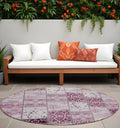 8 Round Mountbatten Pink Round Patchwork Washable Non Skid Indoor Outdoor Area Rug