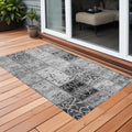2 X 3 Gray Patchwork Washable Non Skid Indoor Outdoor Area Rug