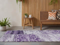 8 Runner Purple Patchwork Washable Non Skid Indoor Outdoor Runner Rug