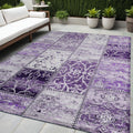 5 X 8 Purple Patchwork Washable Non Skid Indoor Outdoor Area Rug