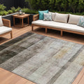 8 X 10 Brown Ombre Washable Non Skid Indoor Outdoor Area Rug