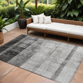 9 X 12 Gray Ombre Washable Non Skid Indoor Outdoor Area Rug