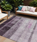 9 X 12 Purple Ombre Washable Non Skid Indoor Outdoor Area Rug
