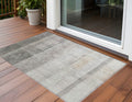 3 X 5 Taupe Ombre Washable Non Skid Indoor Outdoor Area Rug