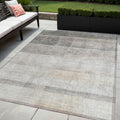 5 X 8 Taupe Ombre Washable Non Skid Indoor Outdoor Area Rug