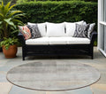 8 Round Taupe Round Ombre Washable Non Skid Indoor Outdoor Area Rug