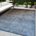5 X 8 Blue and Green Ombre Washable Non Skid Indoor Outdoor Area Rug