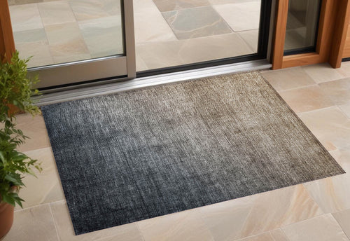 2 X 3 Taupe and Gray Ombre Washable Non Skid Indoor Outdoor Area Rug
