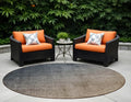 8 Round Taupe and Gray Round Ombre Washable Non Skid Indoor Outdoor Area Rug