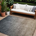 10 X 14 Taupe and Gray Ombre Washable Non Skid Indoor Outdoor Area Rug