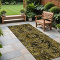 8 Runner Coffee and Gray Oriental Washable Non Skid Indoor Outdoor Runner Rug
