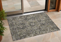 2 X 3 Taupe and Dark Taupe Oriental Washable Non Skid Indoor Outdoor Area Rug