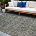 10 X 14 Brown and Black Oriental Washable Non Skid Indoor Outdoor Area Rug