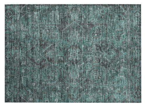 2 X 3 Turquoise Oriental Washable Non Skid Indoor Outdoor Area Rug