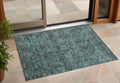3 X 5 Turquoise Oriental Washable Non Skid Indoor Outdoor Area Rug