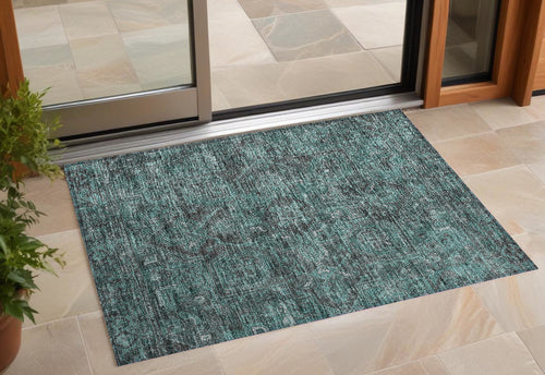 3 X 5 Turquoise Oriental Washable Non Skid Indoor Outdoor Area Rug