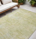5 X 8 Light Green Damask Washable Non Skid Indoor Outdoor Area Rug