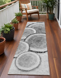 8 Runner Gray and Black Faux Bois Washable Non Skid Indoor Outdoor Runner Rug