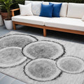 8 X 10 Gray and Black Faux Bois Washable Non Skid Indoor Outdoor Area Rug