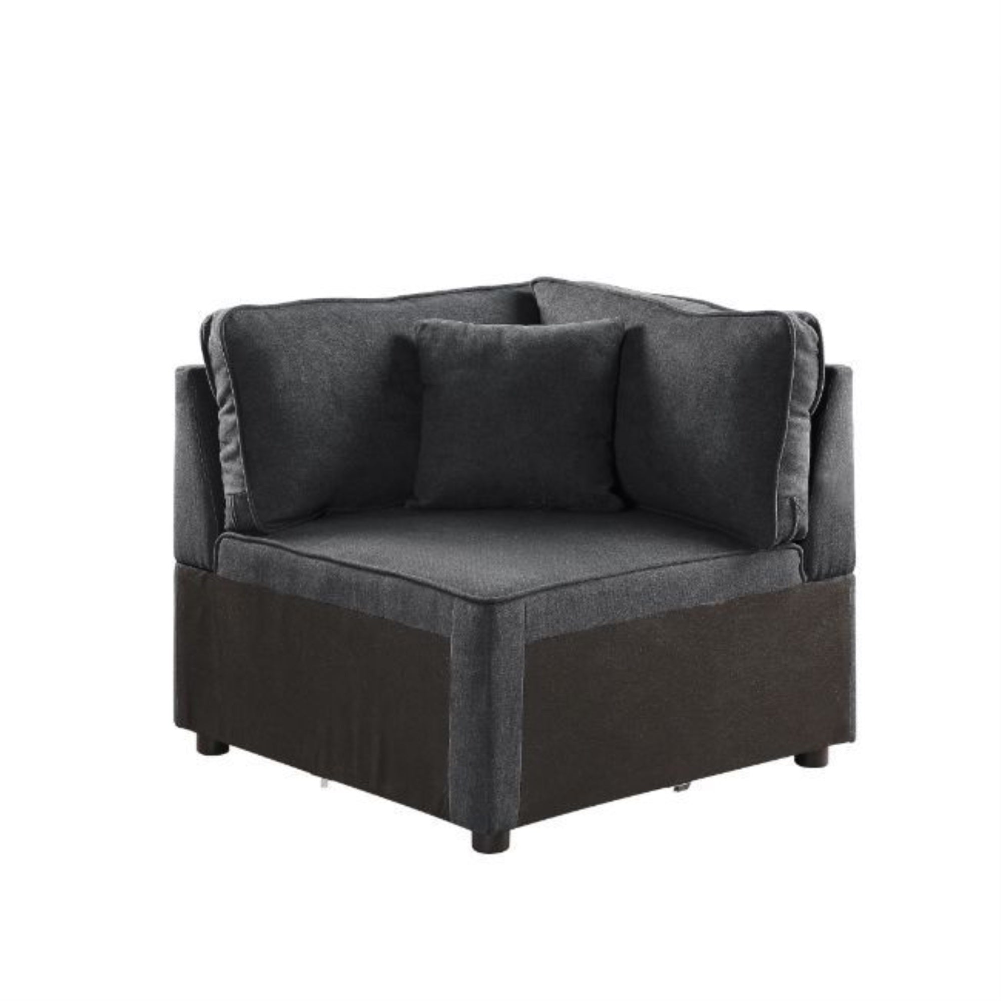 Modular Wedge w/Pillow, Gray Fabric