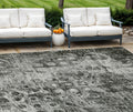 8 X 10 Charcoal Ikat Washable Indoor Outdoor Area Rug