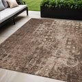 5 X 8 Chocolate Ikat Washable Indoor Outdoor Area Rug