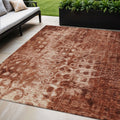 5 X 8 Orange Ikat Washable Indoor Outdoor Area Rug