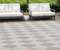 9 X 12 Beige Geometric Washable Indoor Outdoor Area Rug