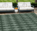 10 X 14 Olive Green And Charcoal Geometric Washable Indoor Outdoor Area Rug