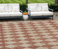 9 X 12 Orange And Copper Geometric Washable Indoor Outdoor Area Rug