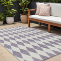 8 X 10 Purple And Lilac Geometric Washable Indoor Outdoor Area Rug